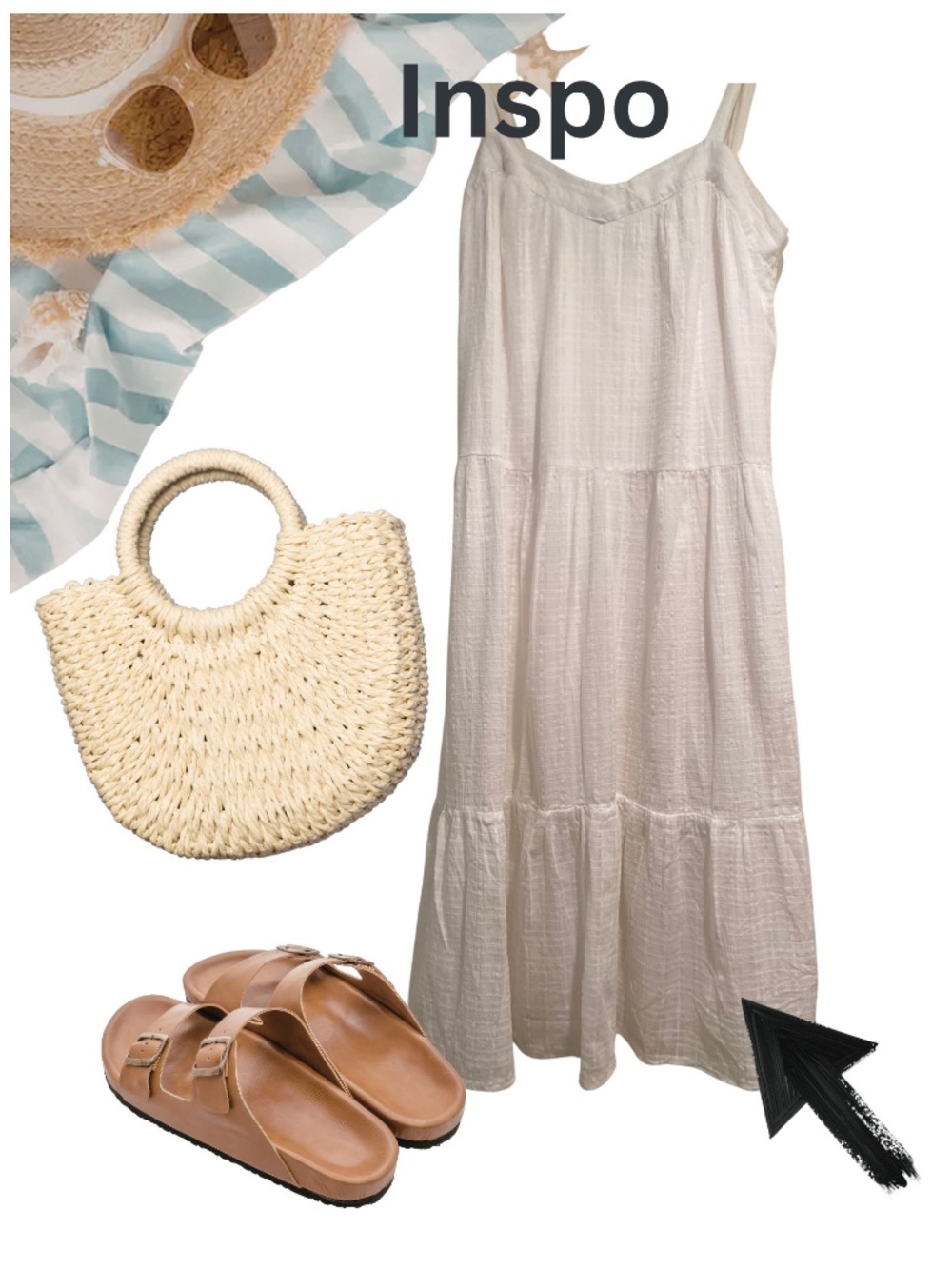 White beachy boho cotton blend dress